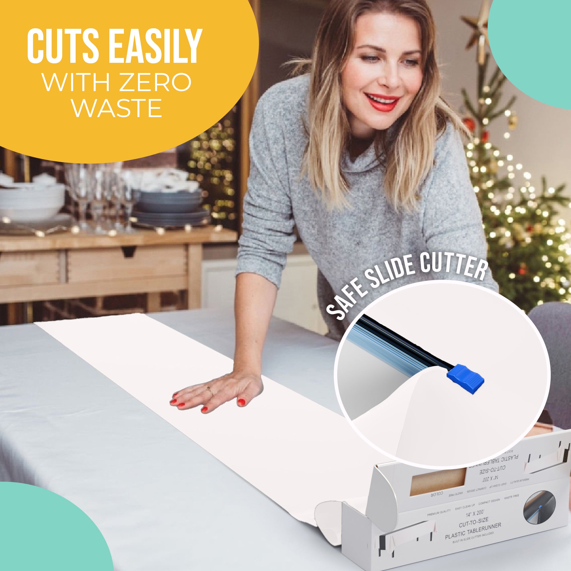 14 in. x 200 Ft. Cut To Size White Table Runner