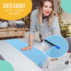 14 in. x 200 Ft. Cut To Size Light Blue Table Runner