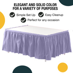 Lavender Plastic Table Skirt | 168 in. x 29 in.