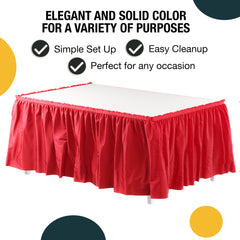 Red Plastic Table Skirt | 14 ft. x 29 in.