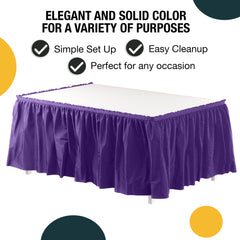 Purple Plastic Table Skirt | 14 ft. x 29 in.