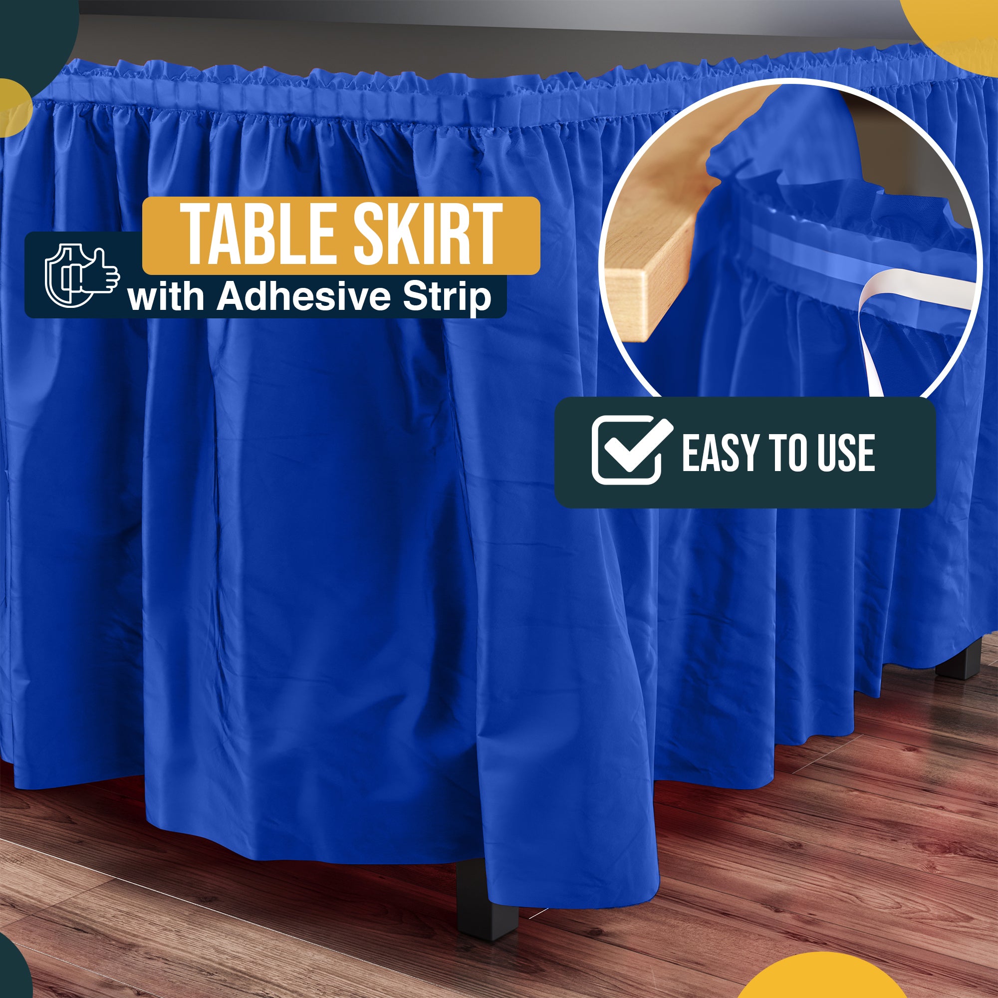 Dark Blue Plastic Table Skirt | 14 ft. x 29 in.