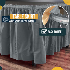 Silver Plastic Table Skirt | 168 in. x 29 in. | Case of 48