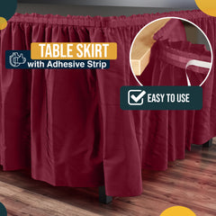 Burgundy Plastic Table Skirt | 168 in. x 29 in.