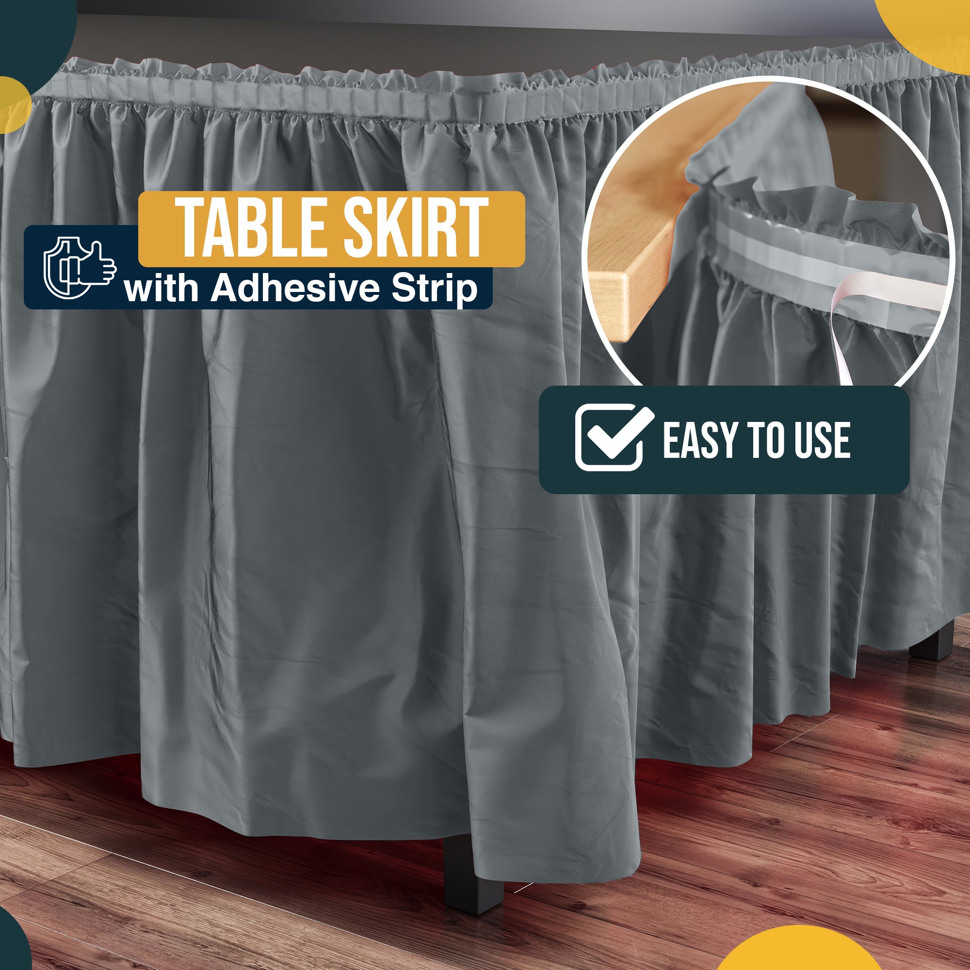 Silver Plastic Table Skirt | 14 ft. x 29 in.