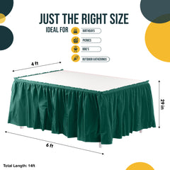 Dark Green Plastic Table Skirt | 14 ft. x 29 in.