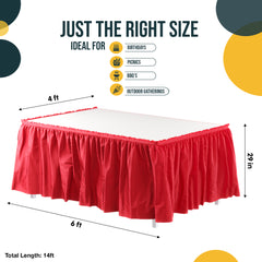 Red Plastic Table Skirt | 14 ft. x 29 in.