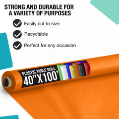 40 In. x 100 Ft. Orange Table Roll | Case of 6