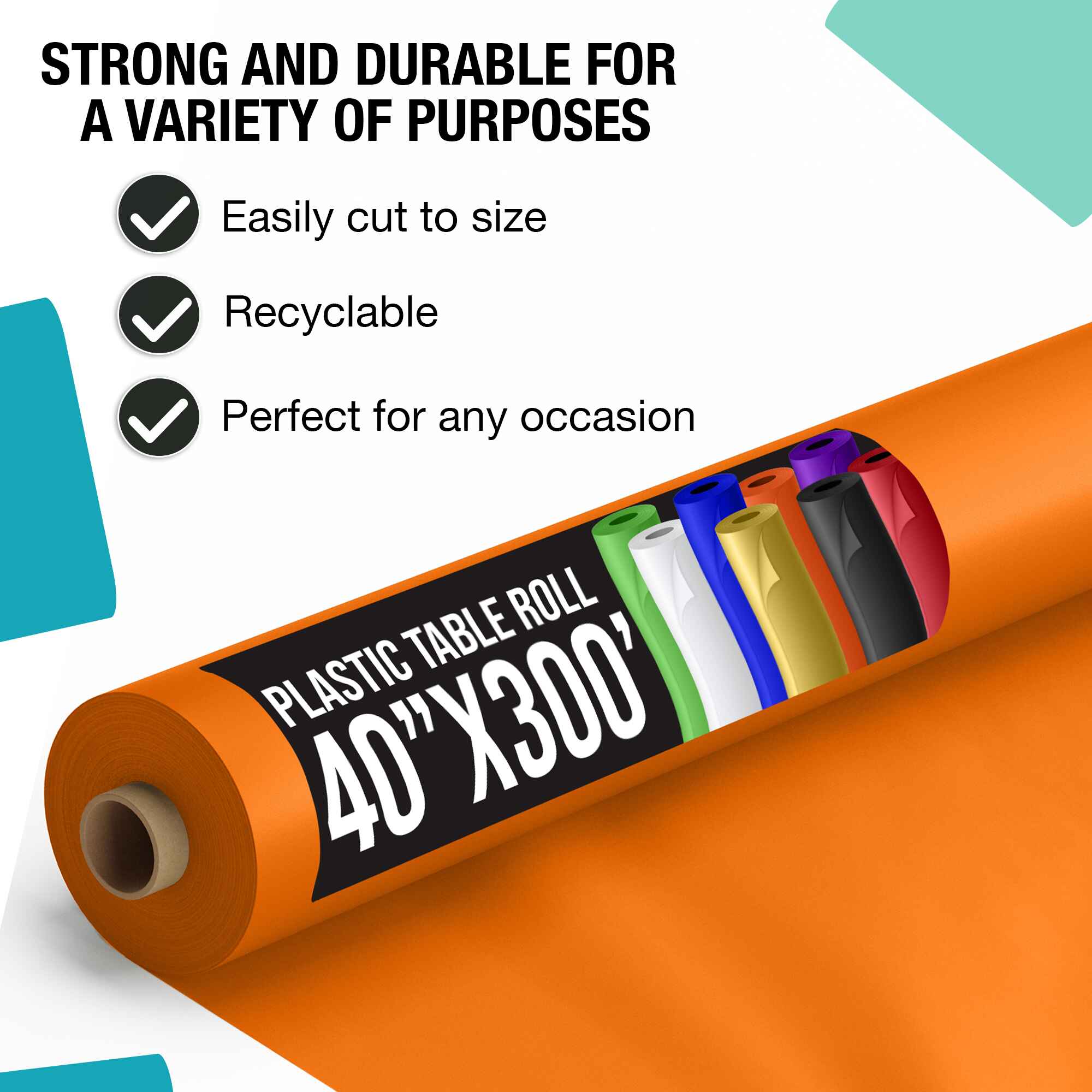 40 In. x 300 Ft. Premium Orange Table Roll