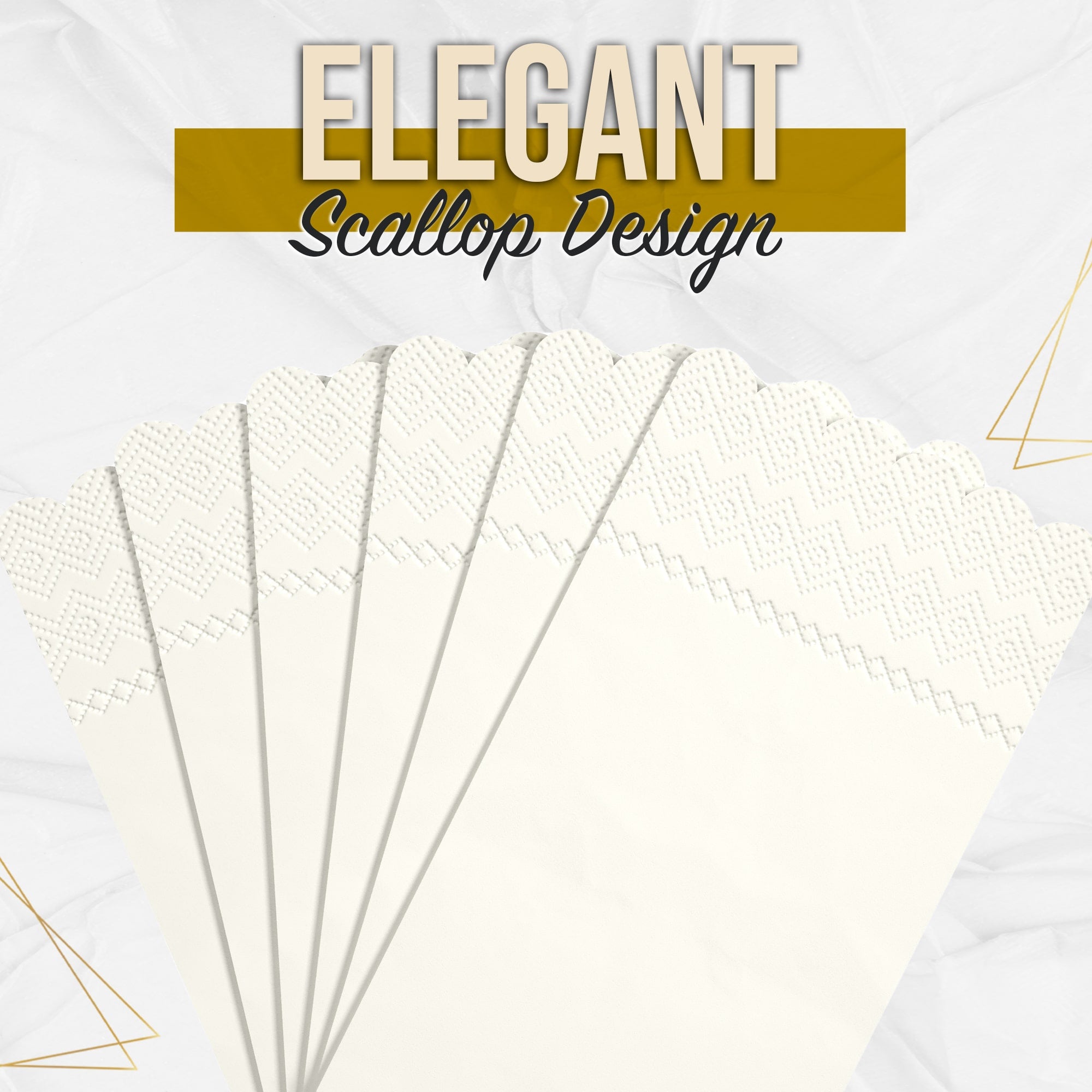 3 Ply Ivory Scalloped Napkins - 20 Ct.