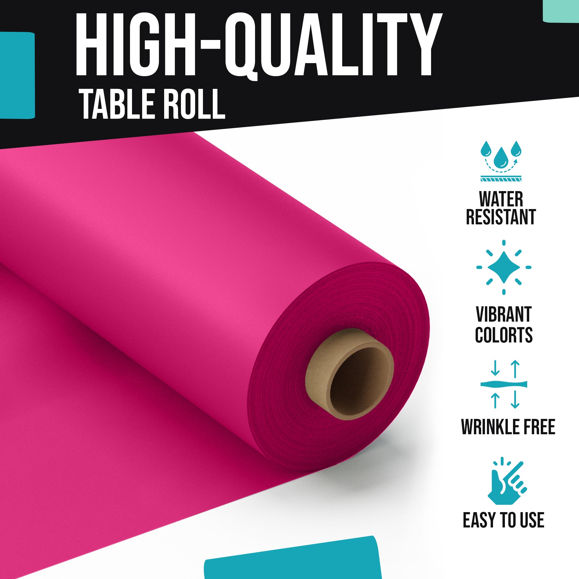 40 in. x 300 Ft. Premium Hot Pink Table Roll