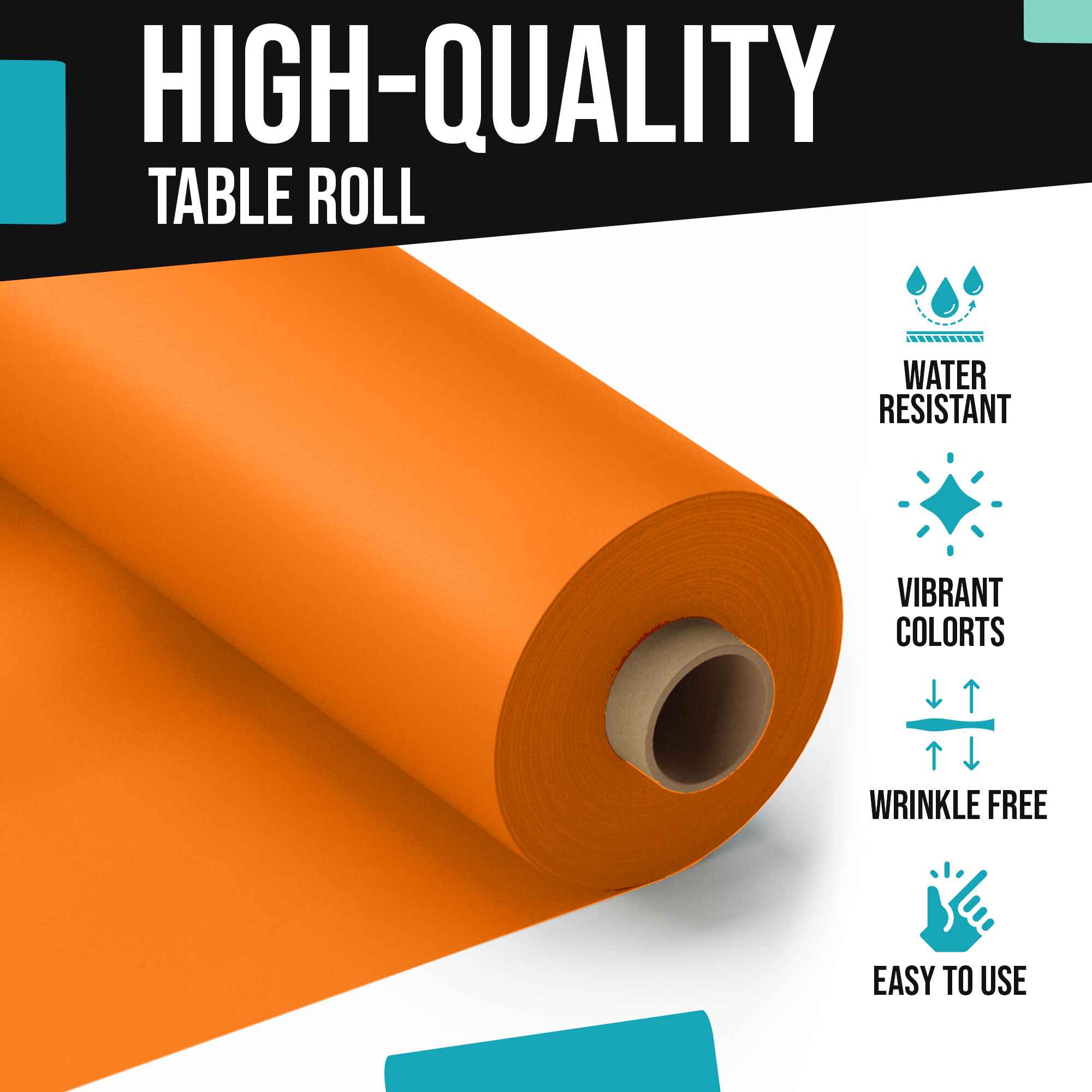 40 In. x 300 Ft. Premium Orange Table Roll | Case of 4