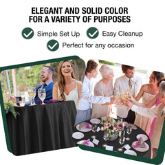 120 in. Premium Round Black Plastic Table Cover