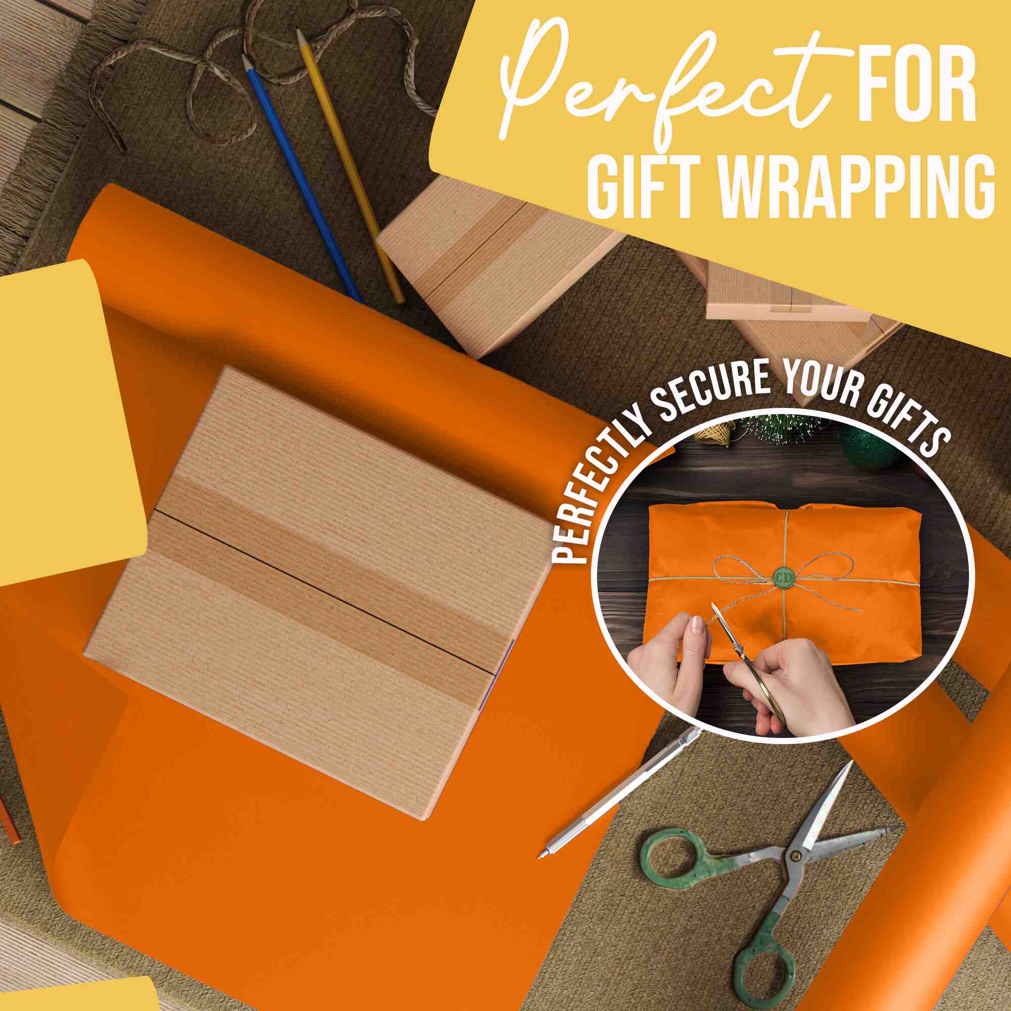 17.75" x 110' Kraft Paper Roll | Orange