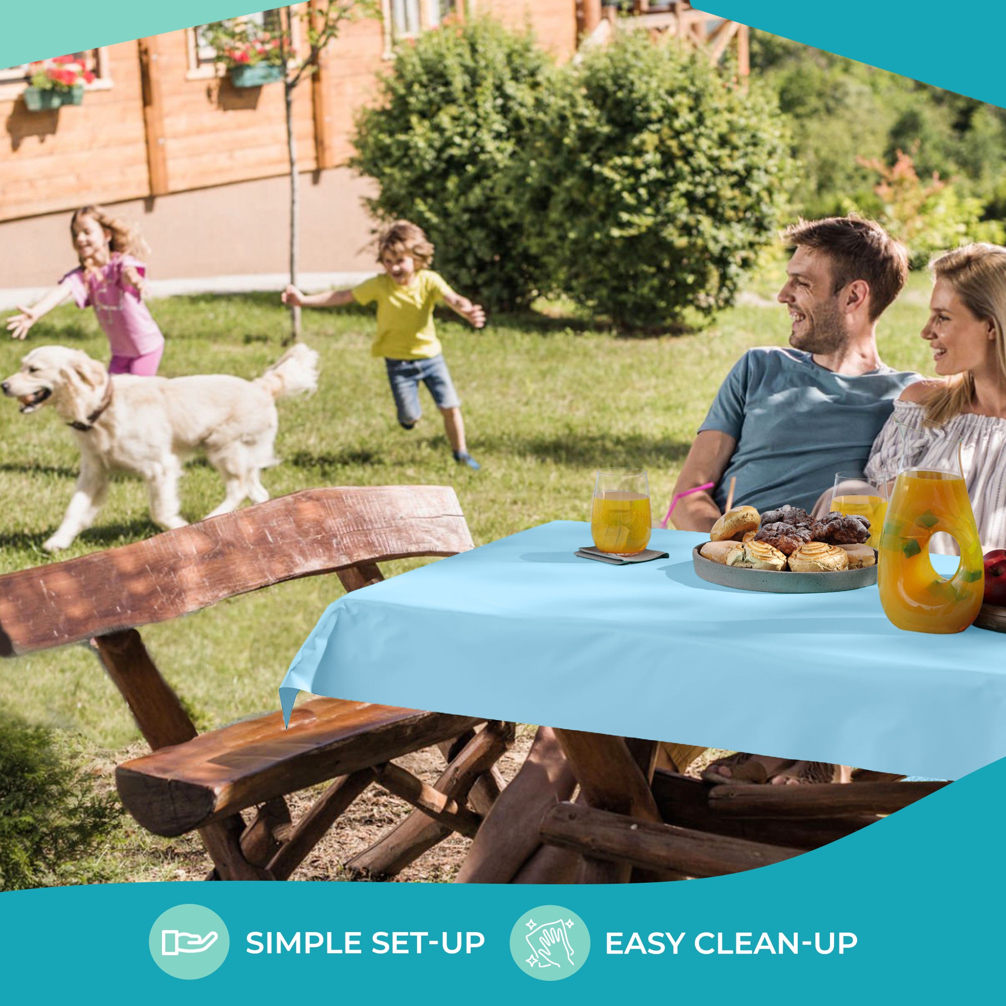 40 in. x 300 Ft. Premium Sky Blue Table Roll | Case of 4