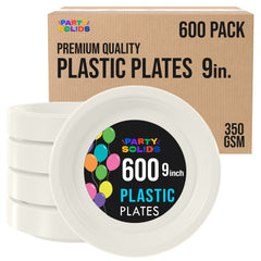 9 in. Ivory Plastic Plates | Case of 600