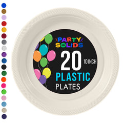 10 in. Ivory Plastic Plates | 20 Ct.
