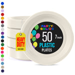 7 in. Ivory Plastic Plates | 50 Count