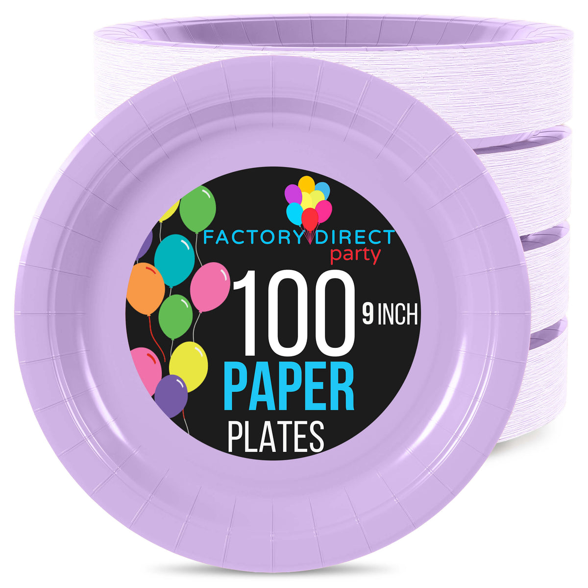 Factory Direct Part 100 Count 9 In. Lavender Paper Plates | Factory Direct Party