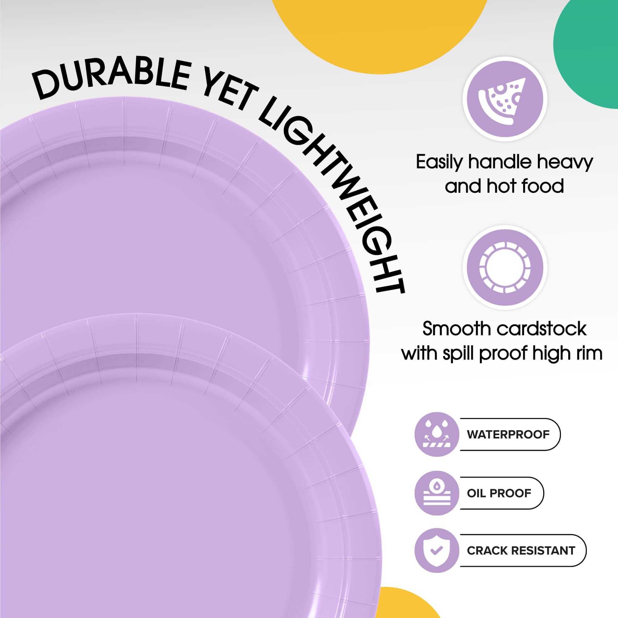 9 In. Lavender Paper Plates | 100 Count