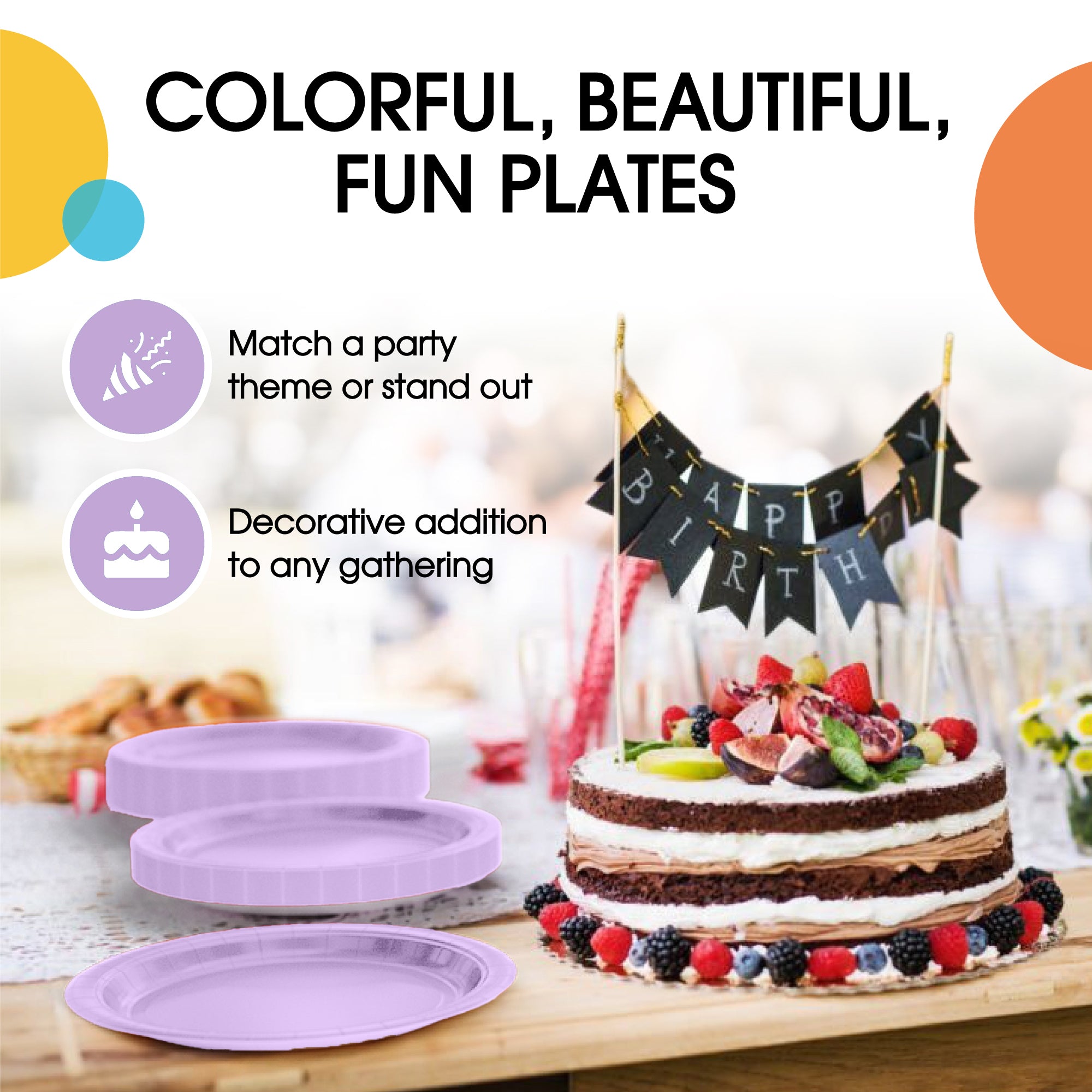 7 In. Lavender Paper Plates - 20 Ct.