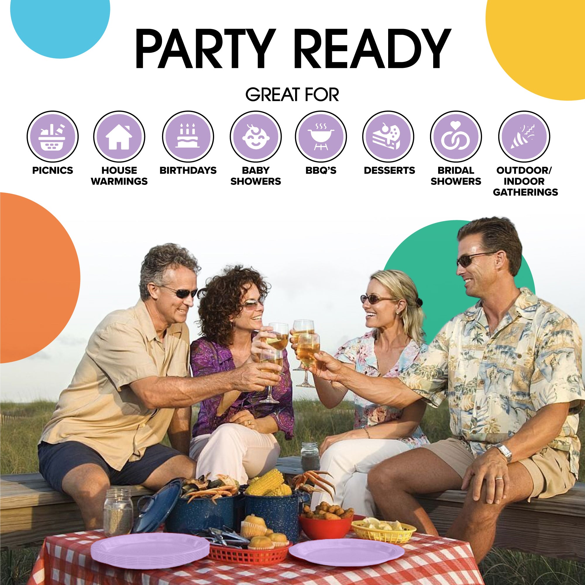 7 In. Lavender Paper Plates - 20 Ct.