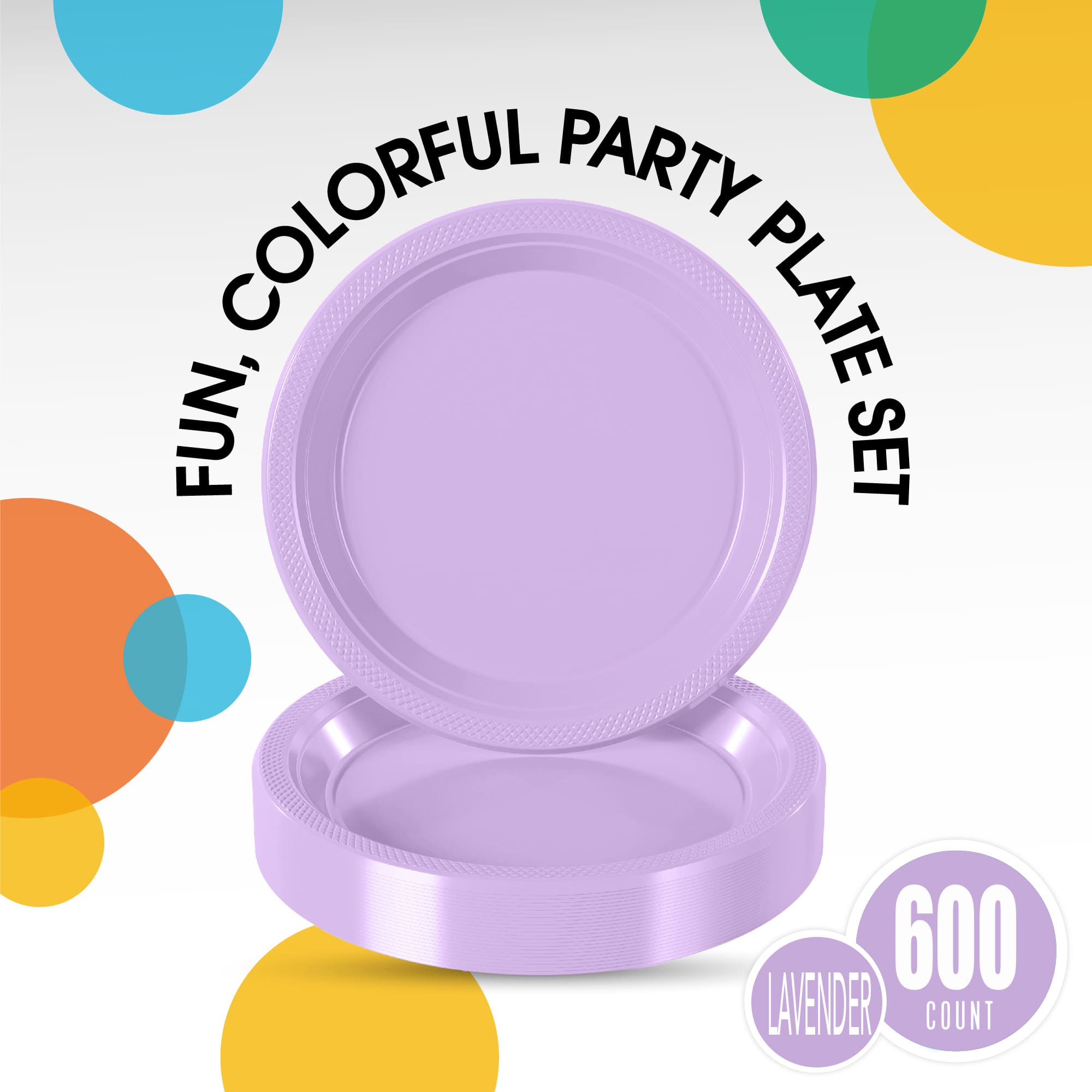 10 In. Lavender Plastic Plates | Case of 600