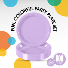 9 In. Lavender Plastic Plates | Case of 600