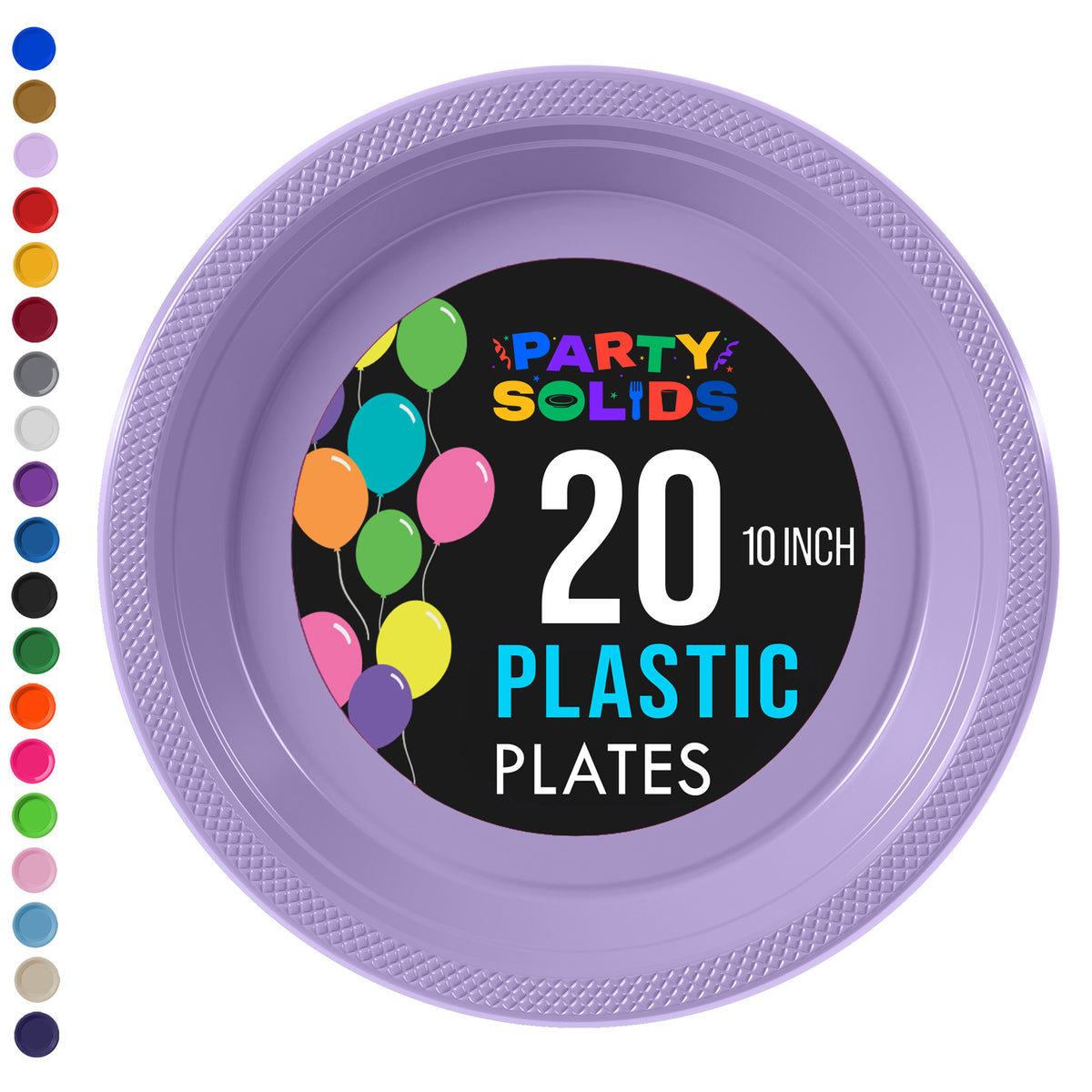10 in. Lavender Plastic Plates | 20 Ct.