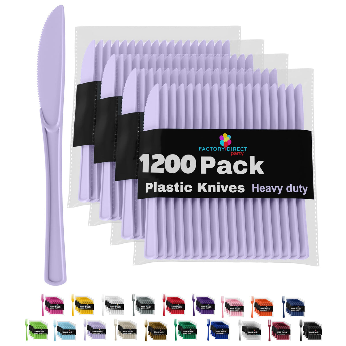 Heavy Duty Lavender Plastic Knives | Case of 1200