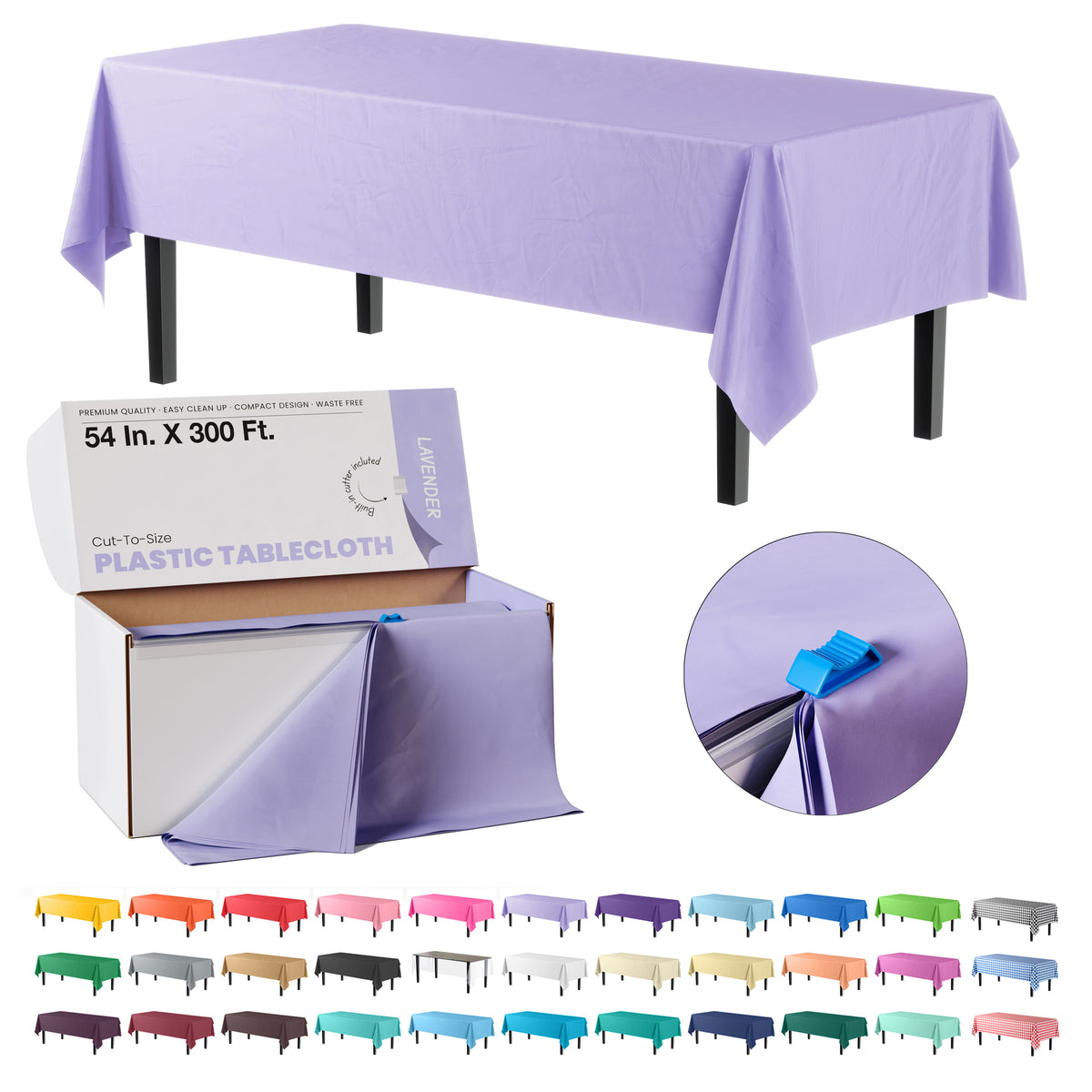 54 in. x 300 Ft. Cut To Size Table Roll | Lavender