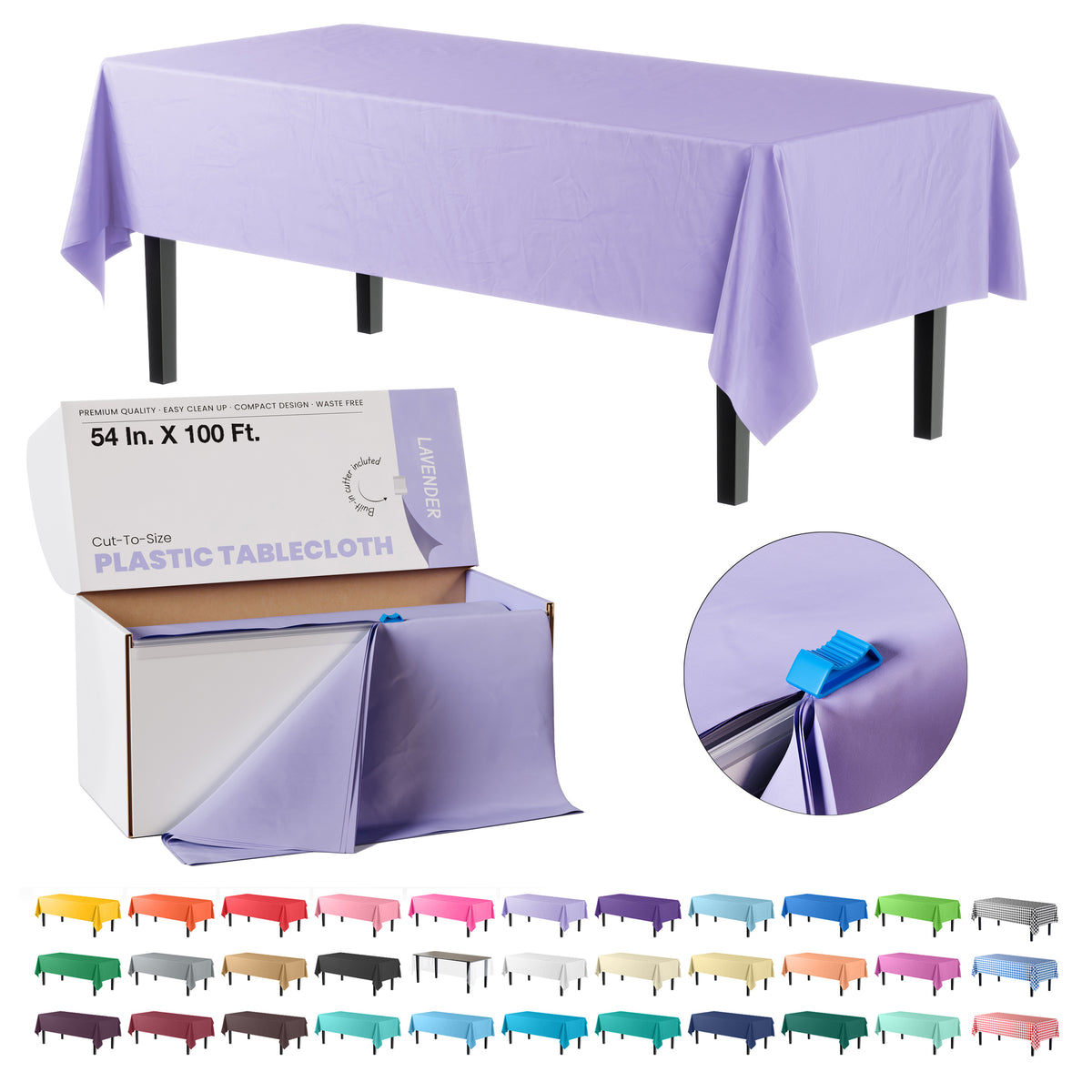 54 in. x 100 Ft. Cut To Size Table Roll | Lavender