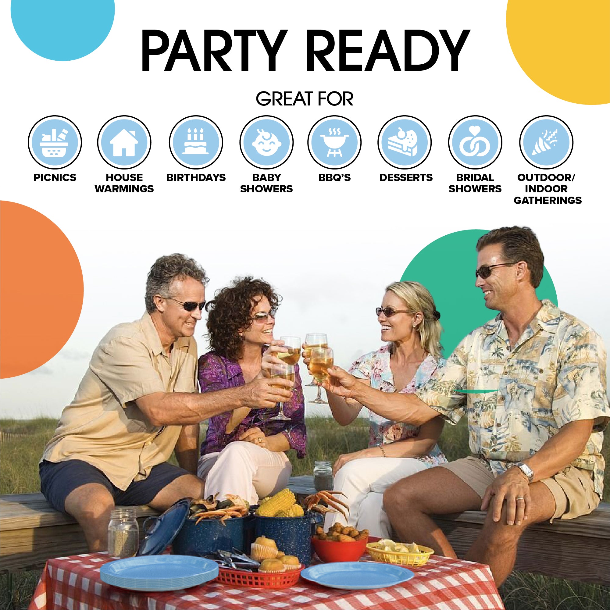 10 In. Light Blue Paper Plates - 20 Ct.