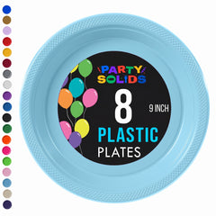 9 in. Light Blue Plastic Plates | 8 Count