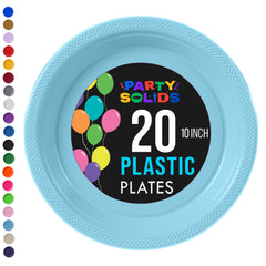 10 in. Light Blue Plastic Plates | 20 Ct.