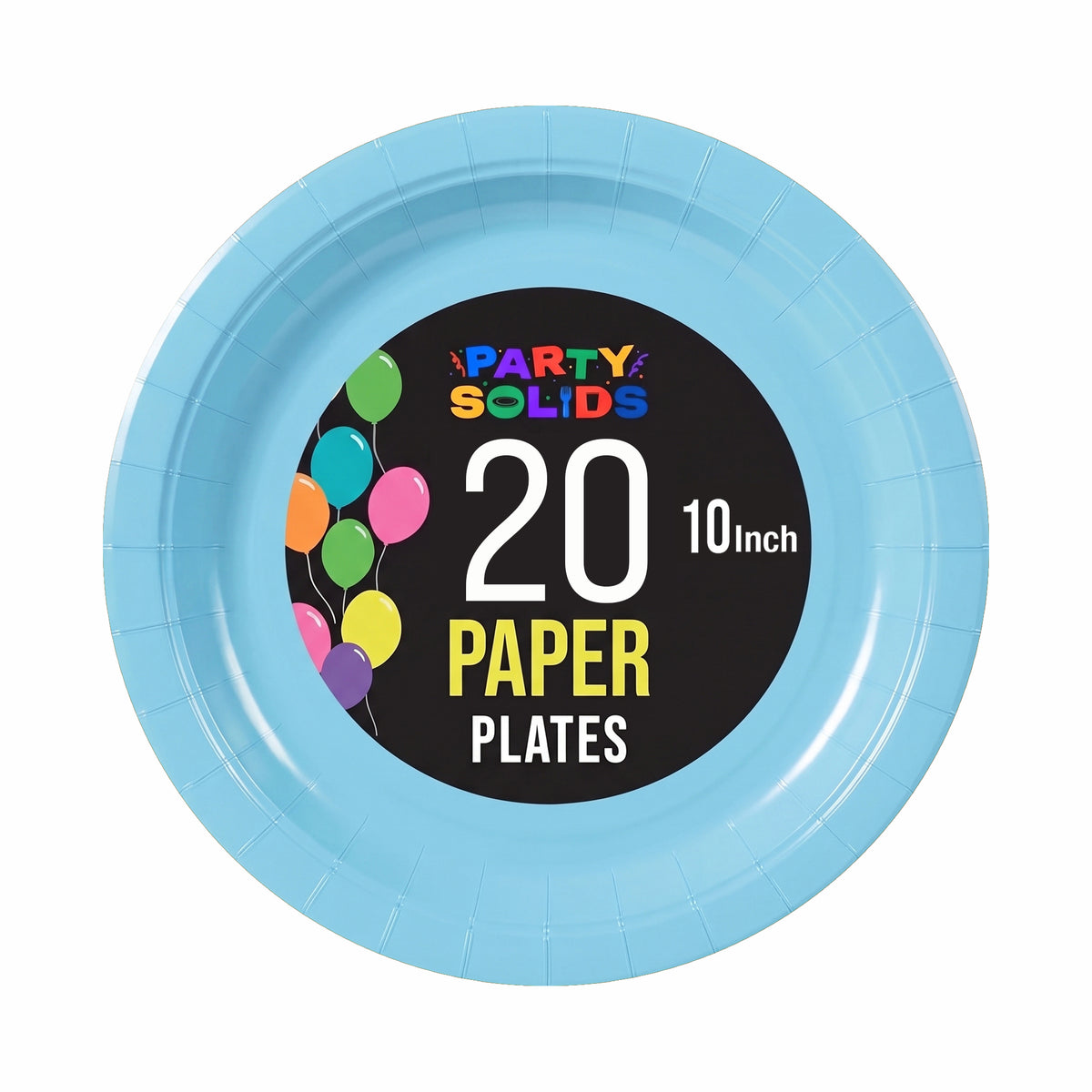 10 In. Light Blue Paper Plates - 20 Ct.