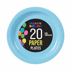 10 In. Light Blue Paper Plates - 20 Ct.