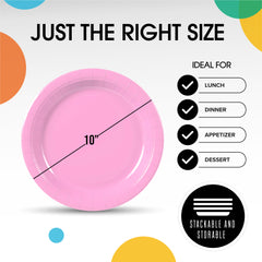 10 In. Pink Paper Plates - 20 Ct.