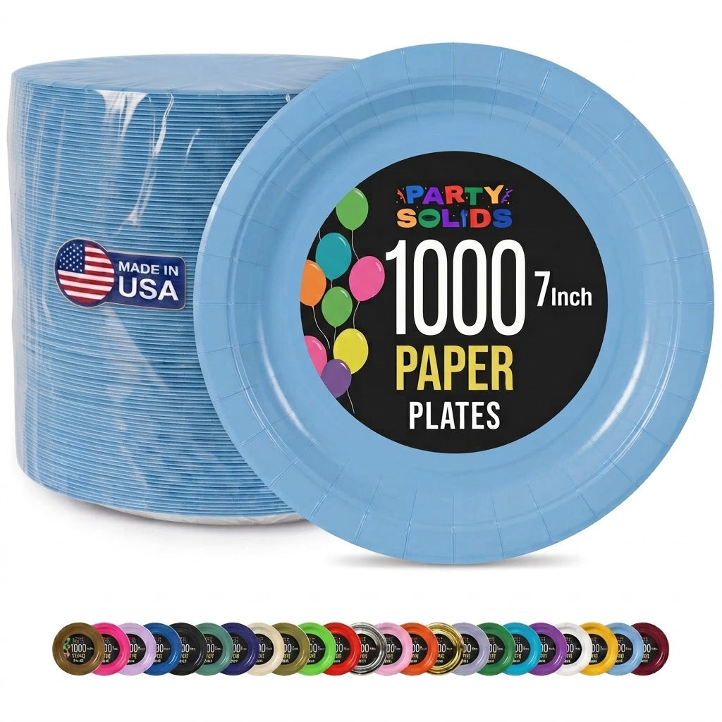 7 in. Light Blue Paper Plates | Case of 1000
