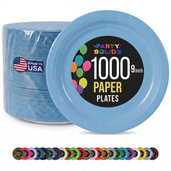 9 in. Light Blue Paper Plates | Case of 1000