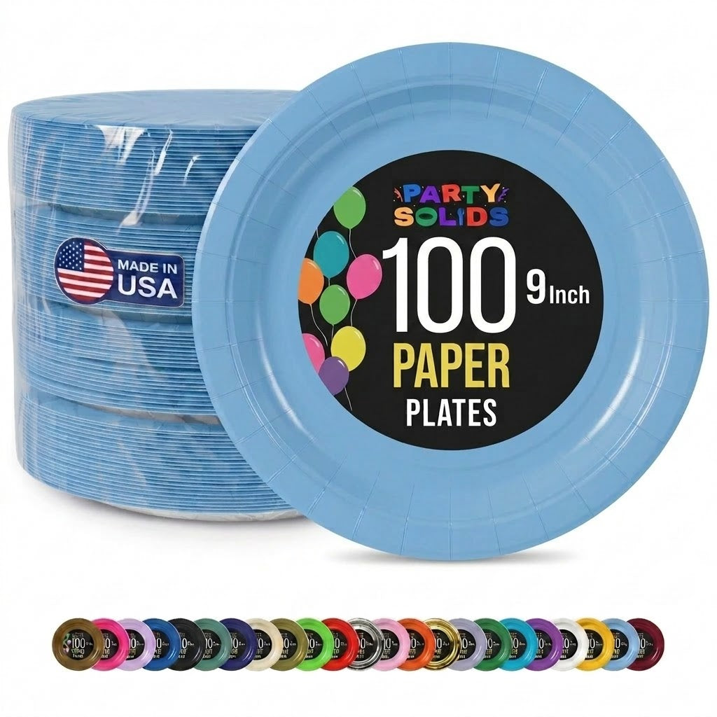 9 in. Light Blue Paper Plates | 100 Count