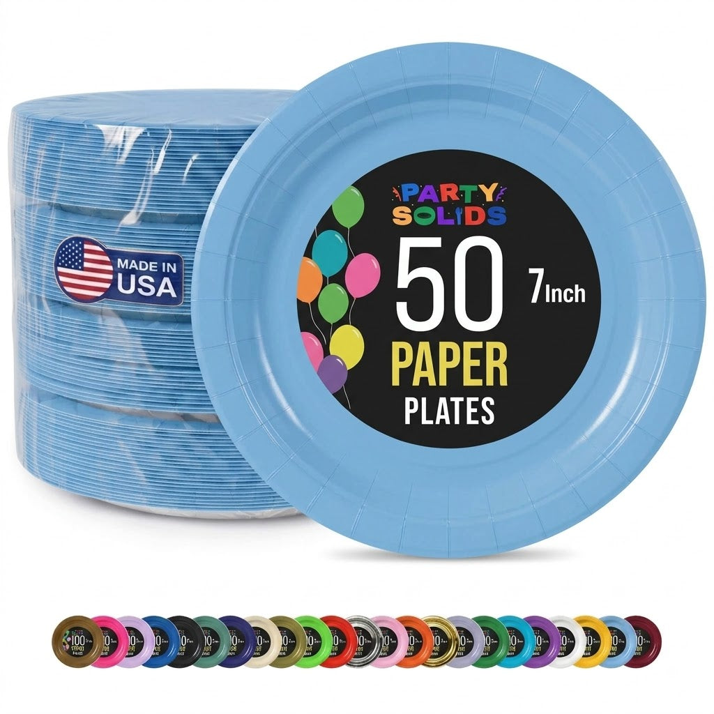 7 in. Light Blue Paper Plates | 50 Ct.