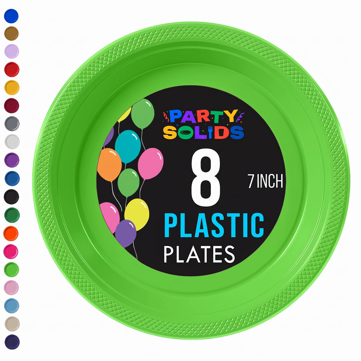 7 in. Lime Green Plastic Plates | 8 Count