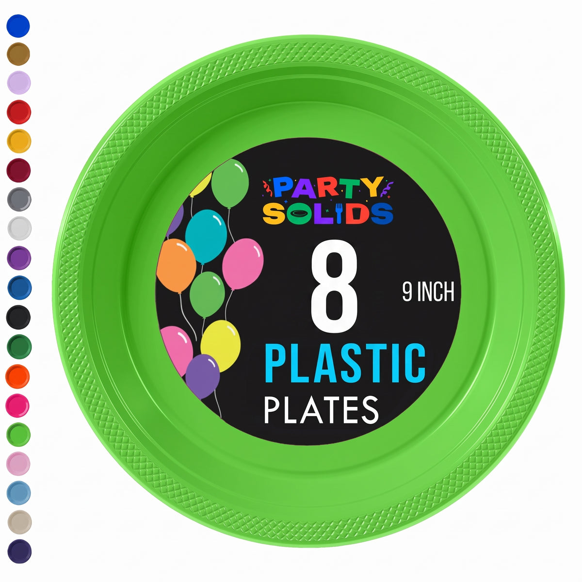 9 in. Lime Green Plastic Plates | 8 Count