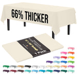Premium Ivory Plastic Table Cover | 54 in. x 108 in.