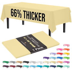 Premium Light Yellow Plastic Table Cover | 54 in. x 108 in.