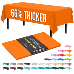 Premium Orange Plastic Table Cover | 54 in. x 108 in.