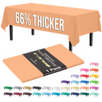 Premium Peach Plastic Table Cover | 54 in. x 108 in.