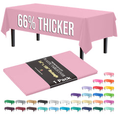 Premium Pink Plastic Table Cover | 54 in. x 108 in.