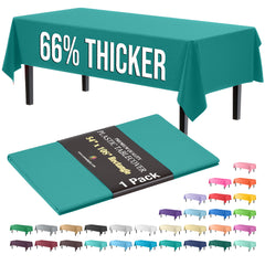 Premium Teal Rectangle Plastic Table Cover | 54 in. x 108 in.